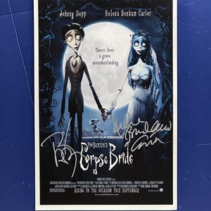 コープスブライド - キャスト2名のサイン入り映画ポスター COA認証済み