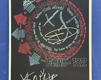 Blink 182 - After Midnight Carousel Signed Music Poster COA AUTHENTICATED