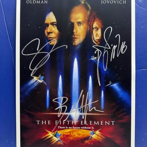 The Fifth Element - 3 Cast-members Signed Movie Poster COA AUTHENTICATED