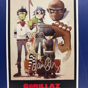 GORILLAZ - Damon Albarn Signiertes Musikplakat Coa AUTHENTICATED