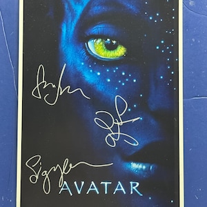 AVATAR - 3 Cast-members Signed Movie Poster COA AUTHENTICATED