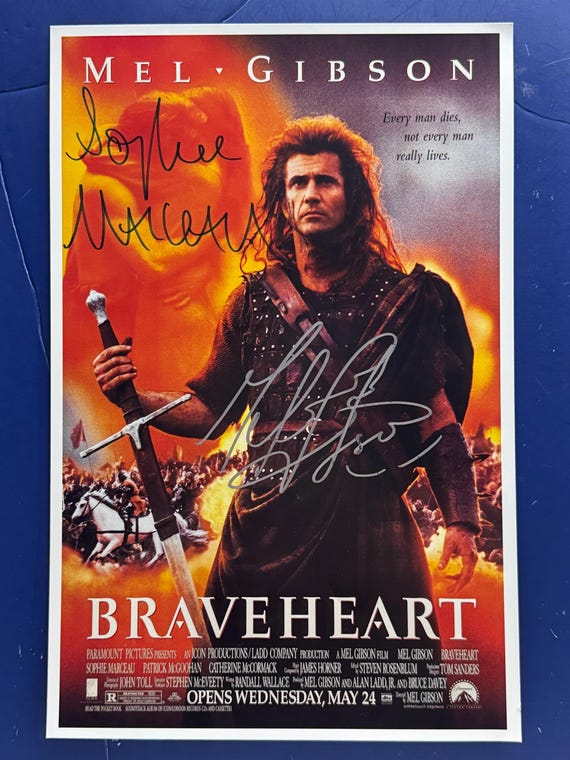 ハリウッド メル・ギブソン 映画 「ブレイブハート」 直筆サイン入り
