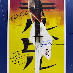 Kill Bill - 3 Cast-members Signed Movie Poster COA AUTHENTICATED