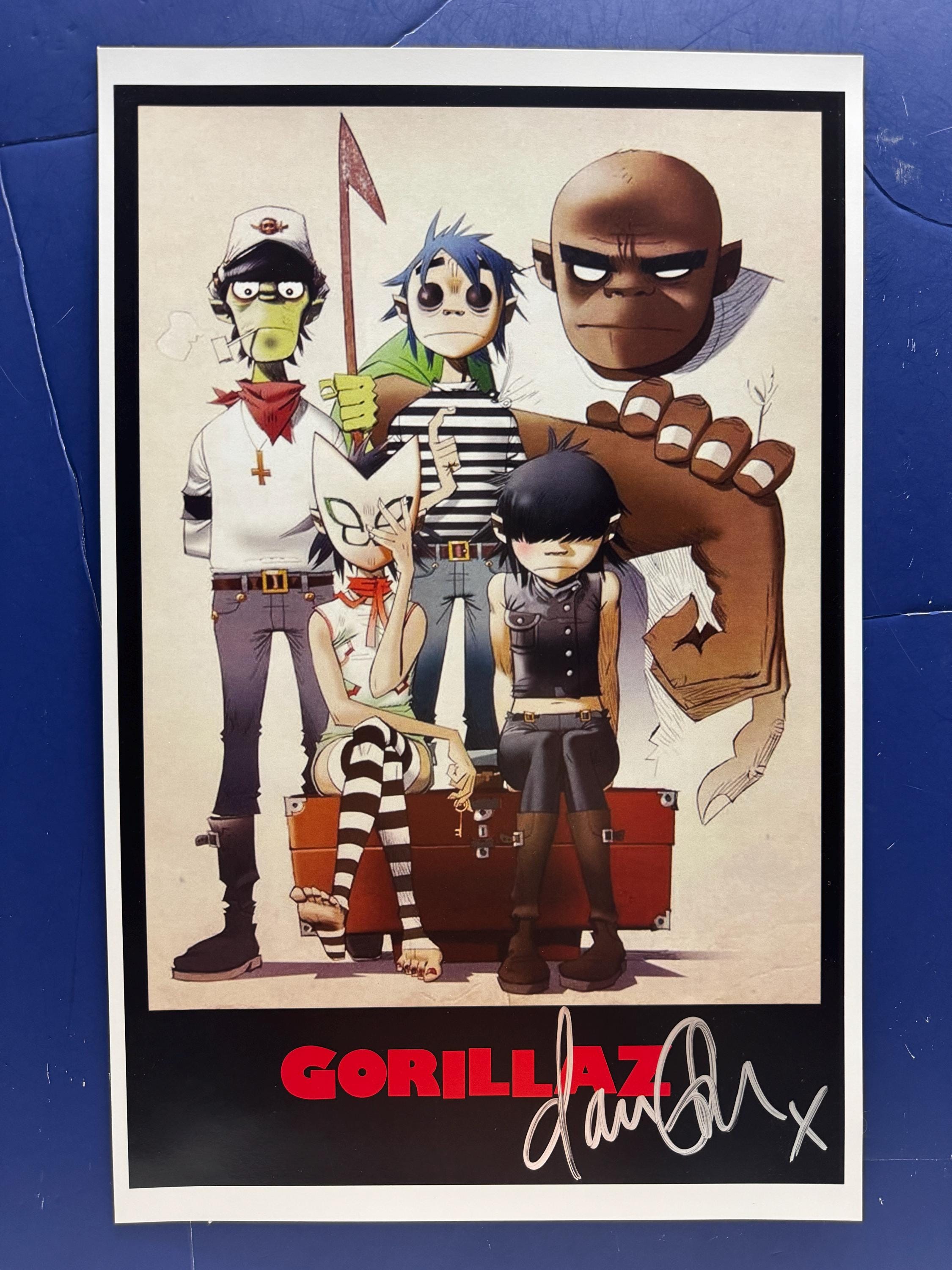 GORILLAZ - Damon Albarn Signed Music Poster Coa AUTHENTICATED