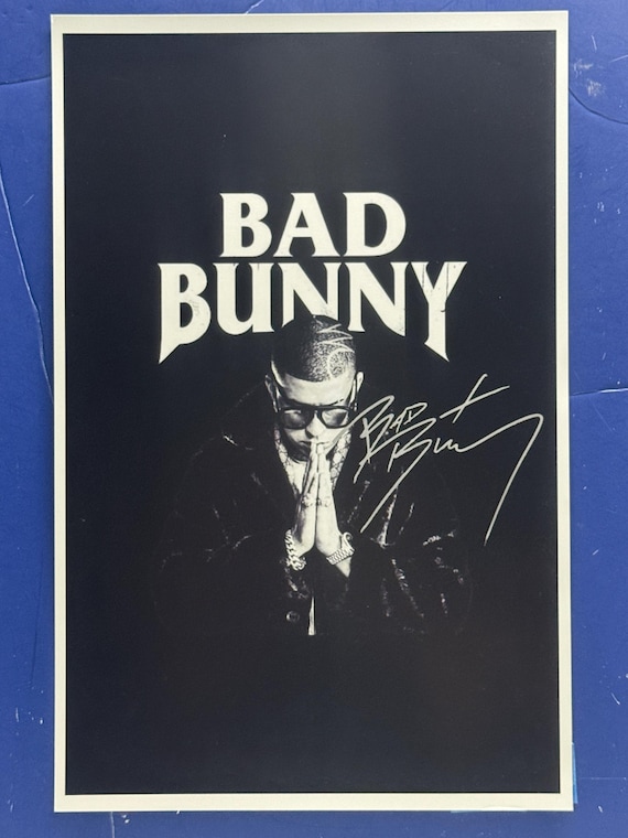 BAD BUNNY - Artist Signed Music Poster Coa AUTHENTICATED - Etsy