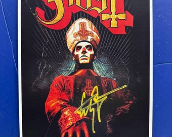 GHOST - Affiche de concert signée par Tobias Forge, AUTHENTIFIÉE PAR COA