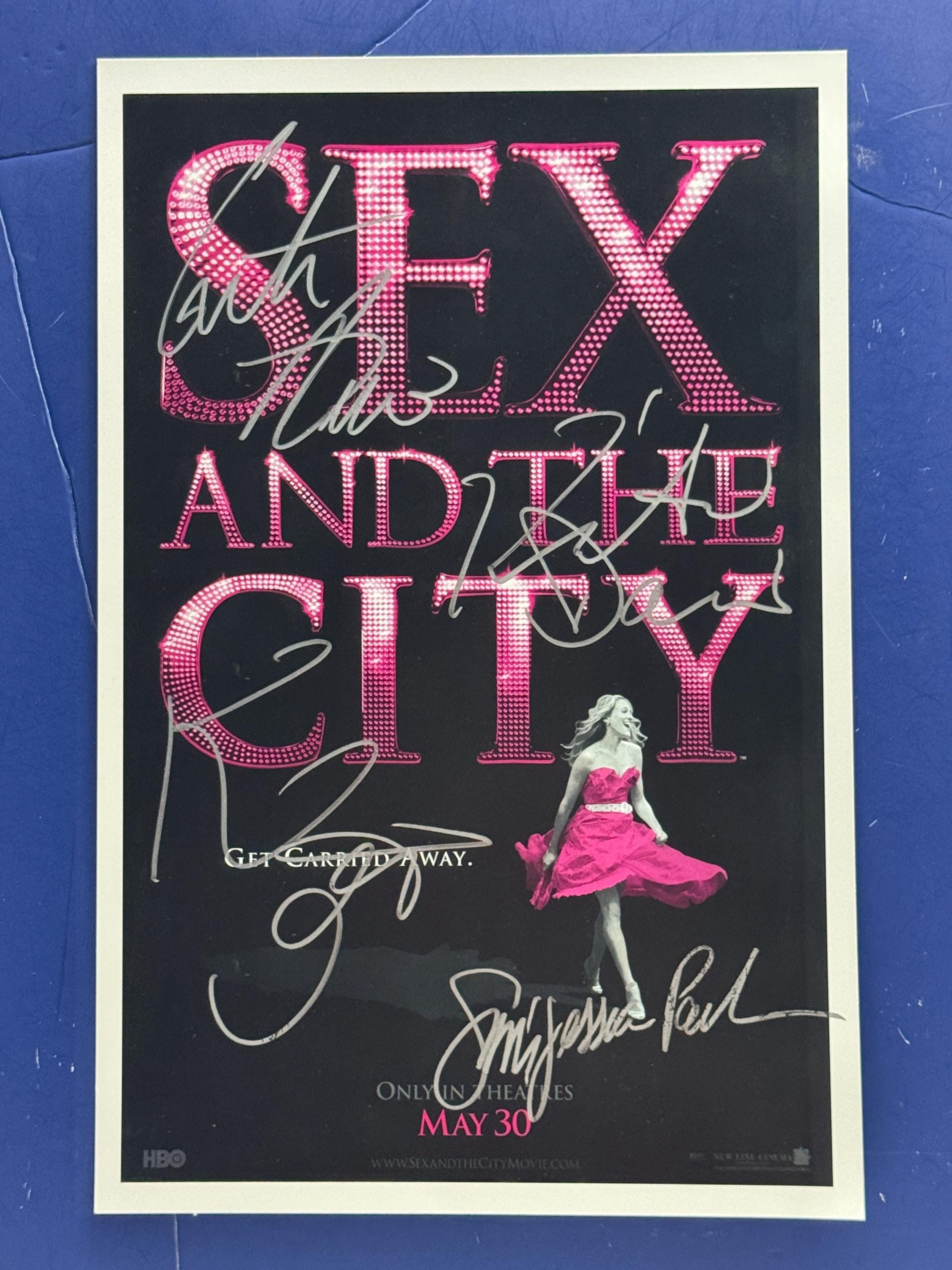 Sex and the City - 4 Cast-members Signed Movie Poster COA