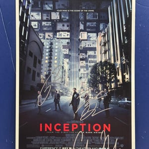 INCEPTION 3 Ensemblemedlemmar Signerad Filmaffisch COA AUTENTICERAD