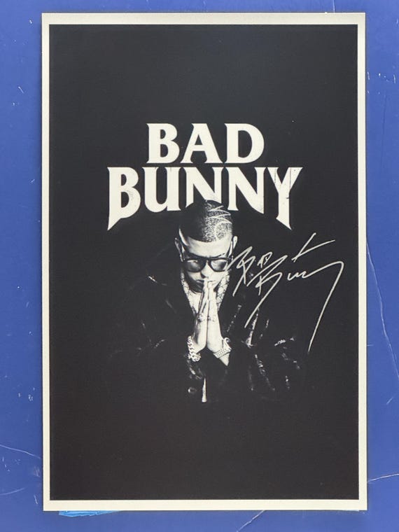 BAD BUNNY - Artist Signed Music Poster Coa AUTHENTICATED - Etsy