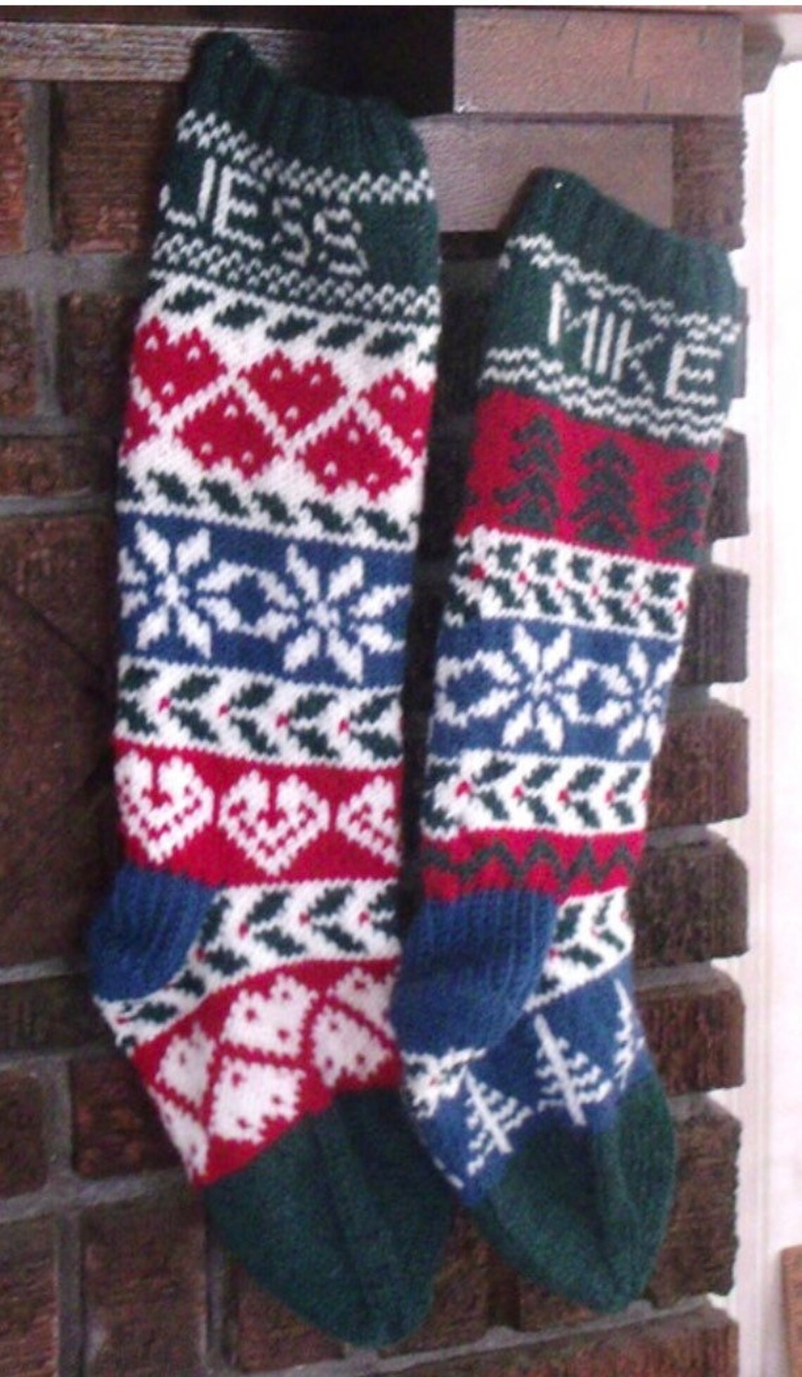 SALE - PDF Pattern - Christmas Stocking - Fair Isle Heart - Plymouth ...