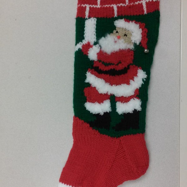 Pattern - Santa Hanging Stocking - start new tradition - Knitting -  Pattern - easy to follow - Online Support