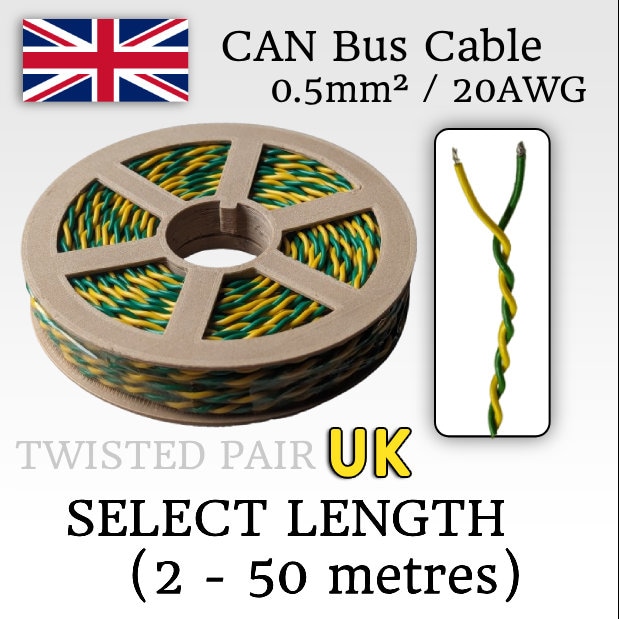 Twisted Pair UK - CAN Bus Wire (green & Yellow) 20awg/0.5mm2 Cable - Etsy