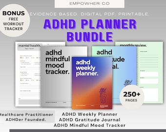 Stay Focused with ADHD Digital Planner Bundle, Instant Download