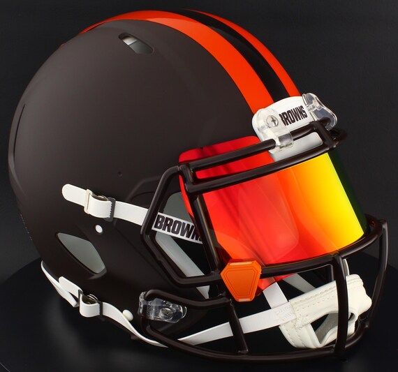 brown riddell football helmet 2025 Cleveland Browns On Field Alternate Authentic Speedflex field designs Cleveland Browns Retro Mini Speed