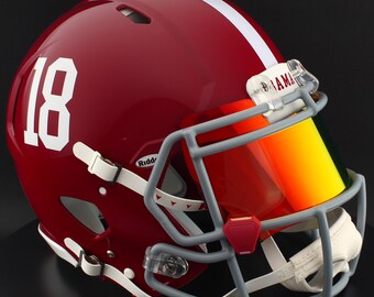 ¡Casco de fútbol americano réplica de tamaño completo Riddell Speed de los Alabama Crimson Tide de la NCAA con visera personalizable!