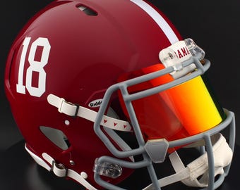 ¡Casco de fútbol americano réplica de tamaño completo Riddell Speed de los Alabama Crimson Tide de la NCAA con visera personalizable!