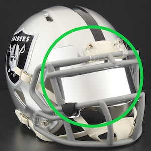 MIRROR CHROME Mini Eye Shield / Visor for Las Vegas Raiders NFL Mini Football Helmet