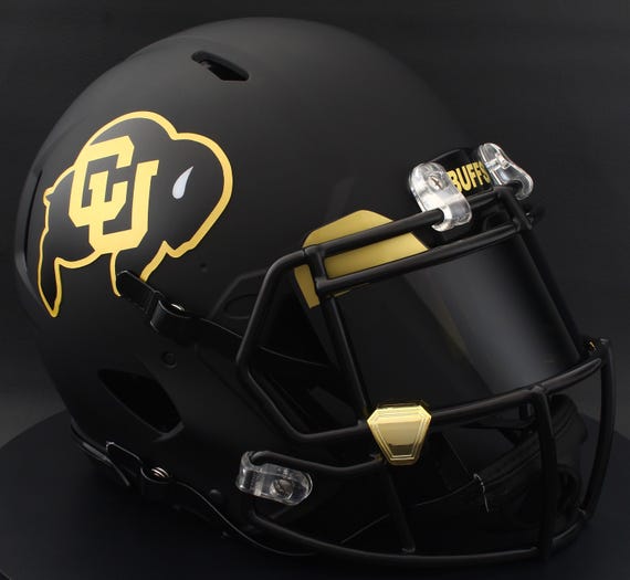 colorado's new football helmet Colorado Buffaloes Riddell Speed Display 8059736 Colorado State - HELMET HISTORY