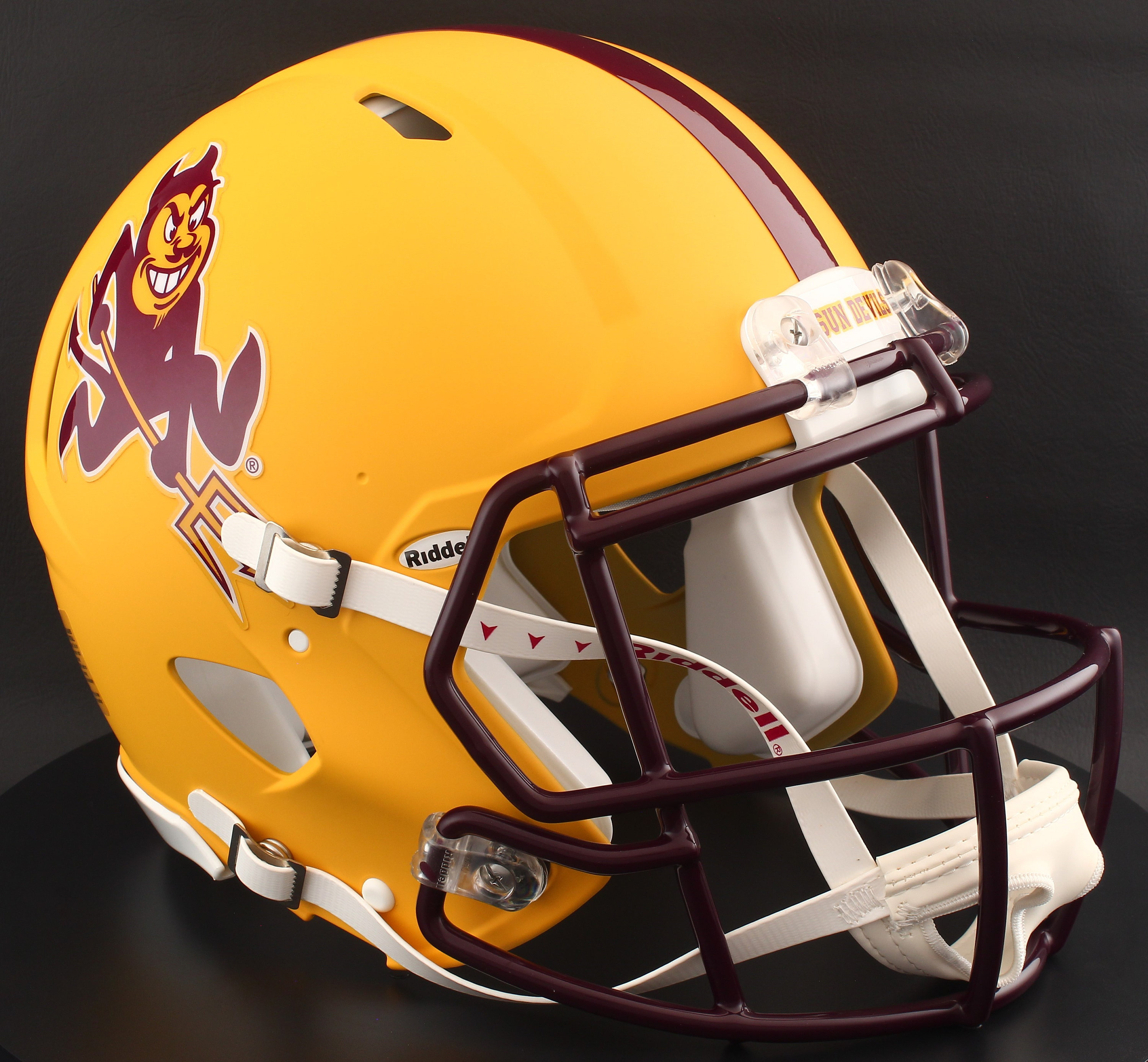 asu authentic football helmet Arizona State Sun Devils Replica Black Satin Speed Helmet Features Arizona State Sam Leavitt Signed
