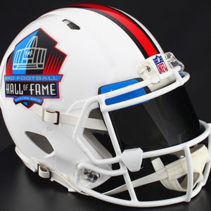Casque de football américain NFL réplique taille réelle Riddell Speed, membre du Hall of Fame, avec visière personnalisable !