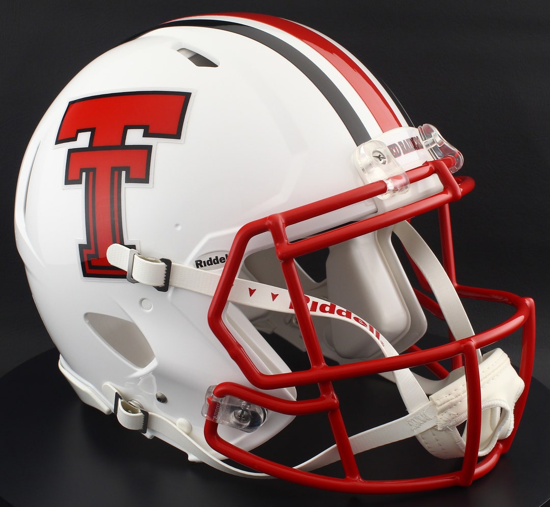 dayton texas football helmet Schutt Tech White Authentic  Red Raider Outfitter comfortable fit Texas Tech Red Raiders Riddell