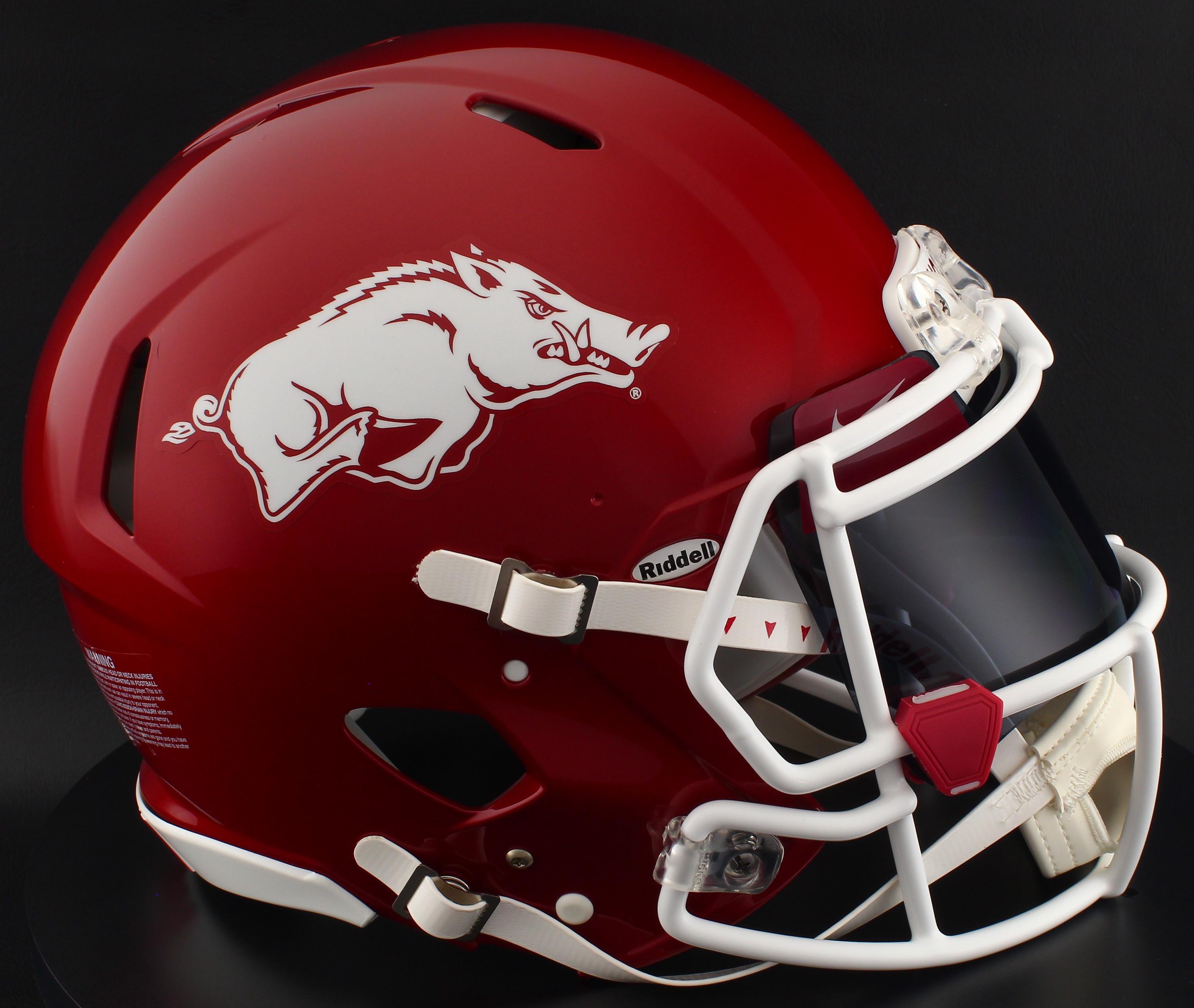 White Razorback Arkansas Razorbacks NCAA Riddell Speed Full Size Replica Football ...