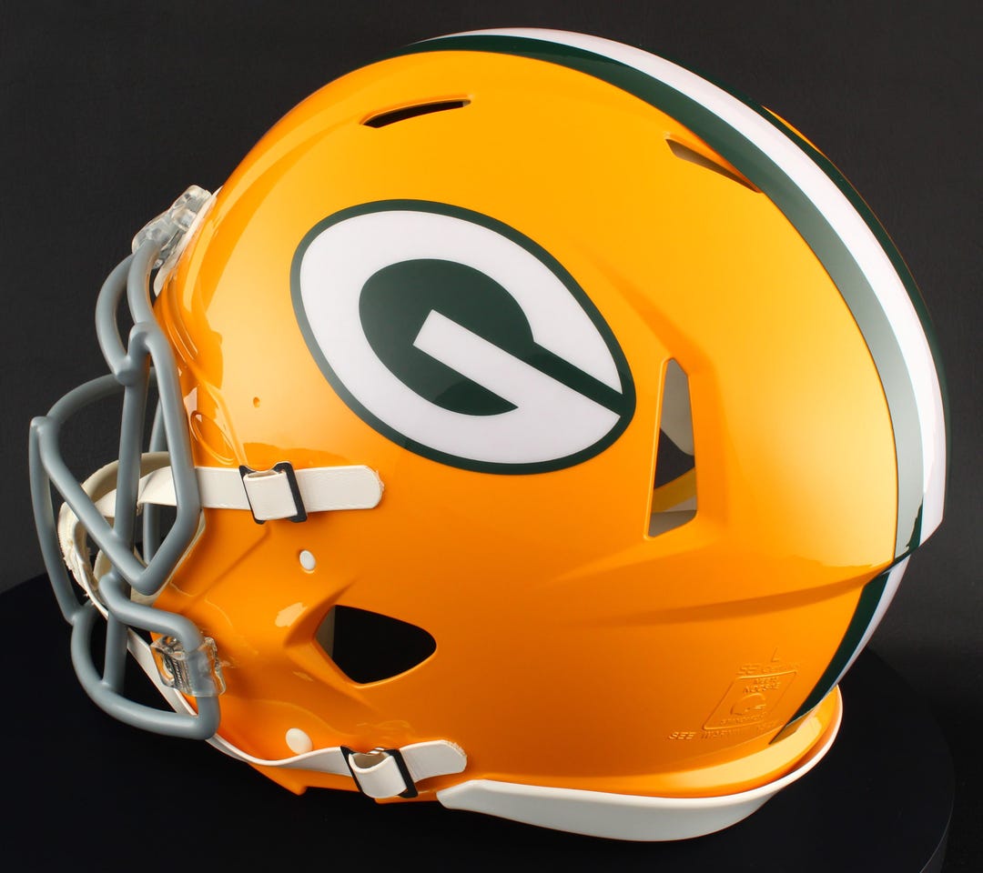 Green Bay Packers Riddell Speed Authentic Throwback NFL Football Helmet ...