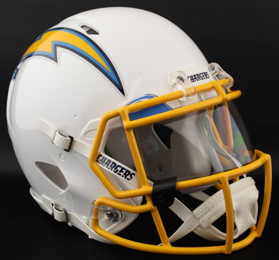 chapstick on football helmet Los Angeles Chargers NFL Riddell Speed Full Size Replica Football Helmet