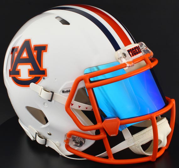blue orange football helmet Auburn Tigers NCAA Riddell Speed Full Size Replica Football Helmet With  Customizable Visor!