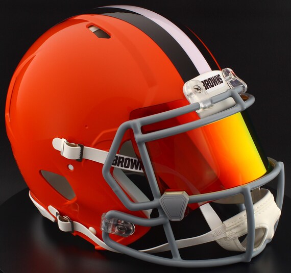 cleveland browns replica football helmet Riddell Speed Mini point chinstrap Cleveland Browns NFL Riddell Speed