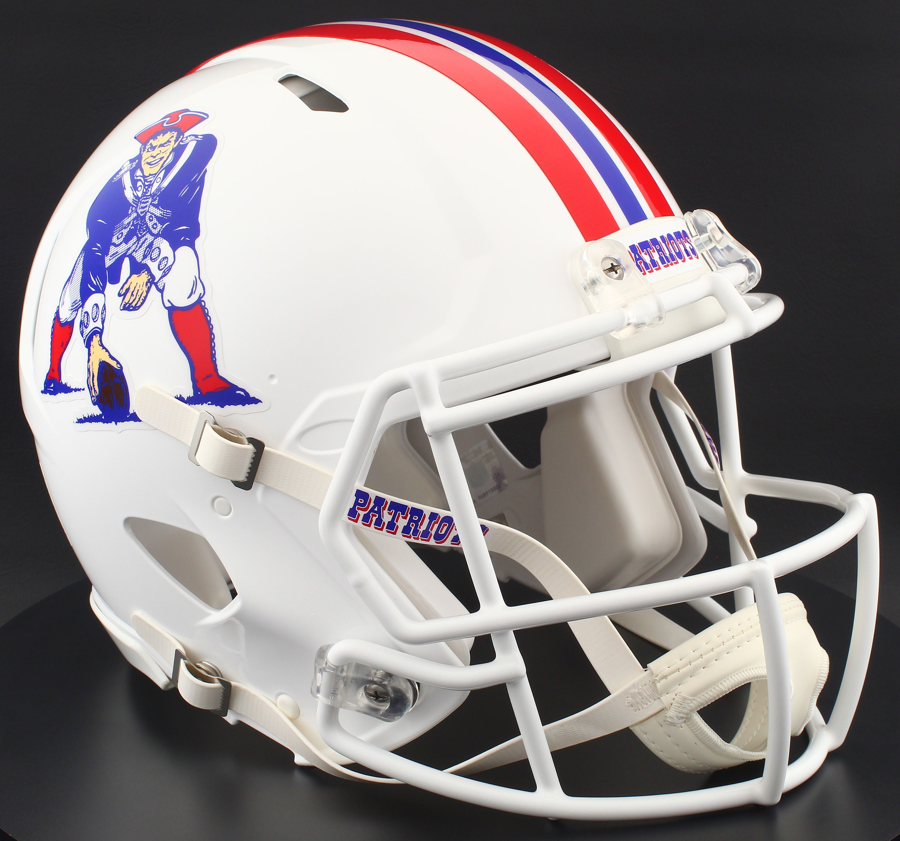 New England Patriots 1982-1989 Throwback Riddell NFL Authentic SpeedFlex Full Size Helmet New England Patriots 1982-1989 Throwback Riddell NFL Authentic SpeedFlex Full Size Helmet
