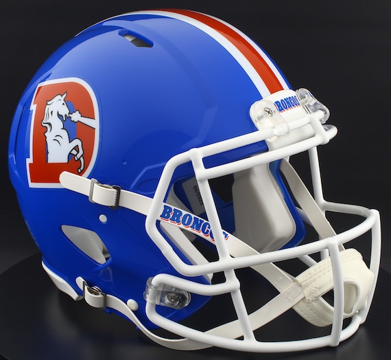 Blue Helmet Denver Broncos Throwback Mini Football Helmet 1975-1996 -  Riddell Speed Display Big 12 Mini Helmets