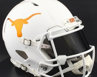Custom Texas Longhorns NCAA Riddell Speed Full Size Replica Football Helmet With Oakley Eye Shield