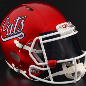 Capacete de futebol americano Riddell Speed, tamanho real, réplica do uniforme oficial da NCAA do Arizona Wildcats, com viseira personalizável!