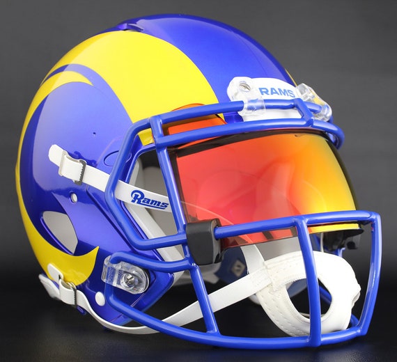 blue and yellow football helmet Los Angeles Rams NFL Riddell Speed Full Size Authentic Football Helmet