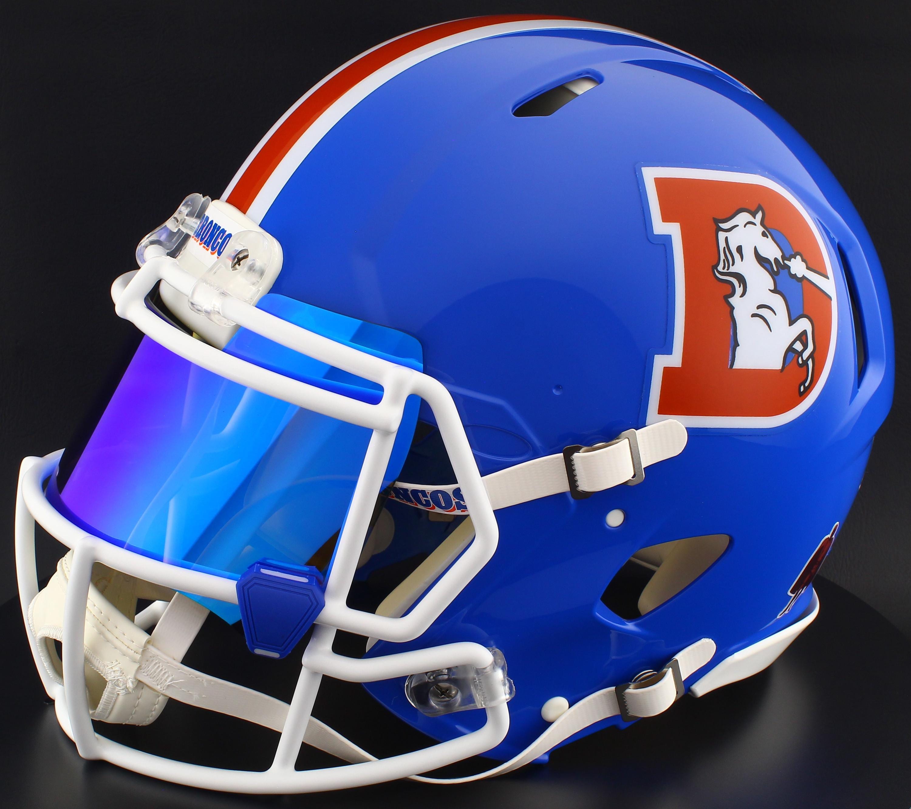 denver broncos football helmet image Riddell Speed Authentic and official paint and decals as its bigger brother Denver Broncos Riddell Speed Display
