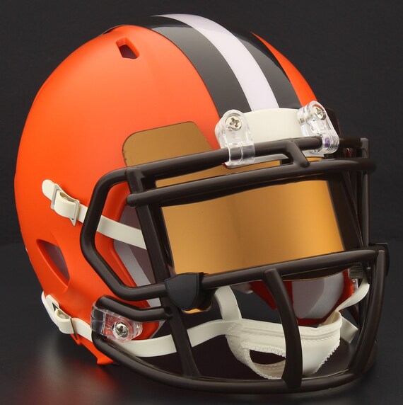 cleveland browns football helmet with visor Cleveland Browns NFL Riddell Speed Mini Football Helmet w/ EYE SHIELD Visor