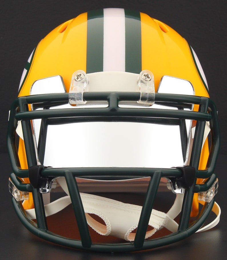 Green Bay Packers NFL Riddell Speed Mini Football Helmet W/ EYE SHIELD ...