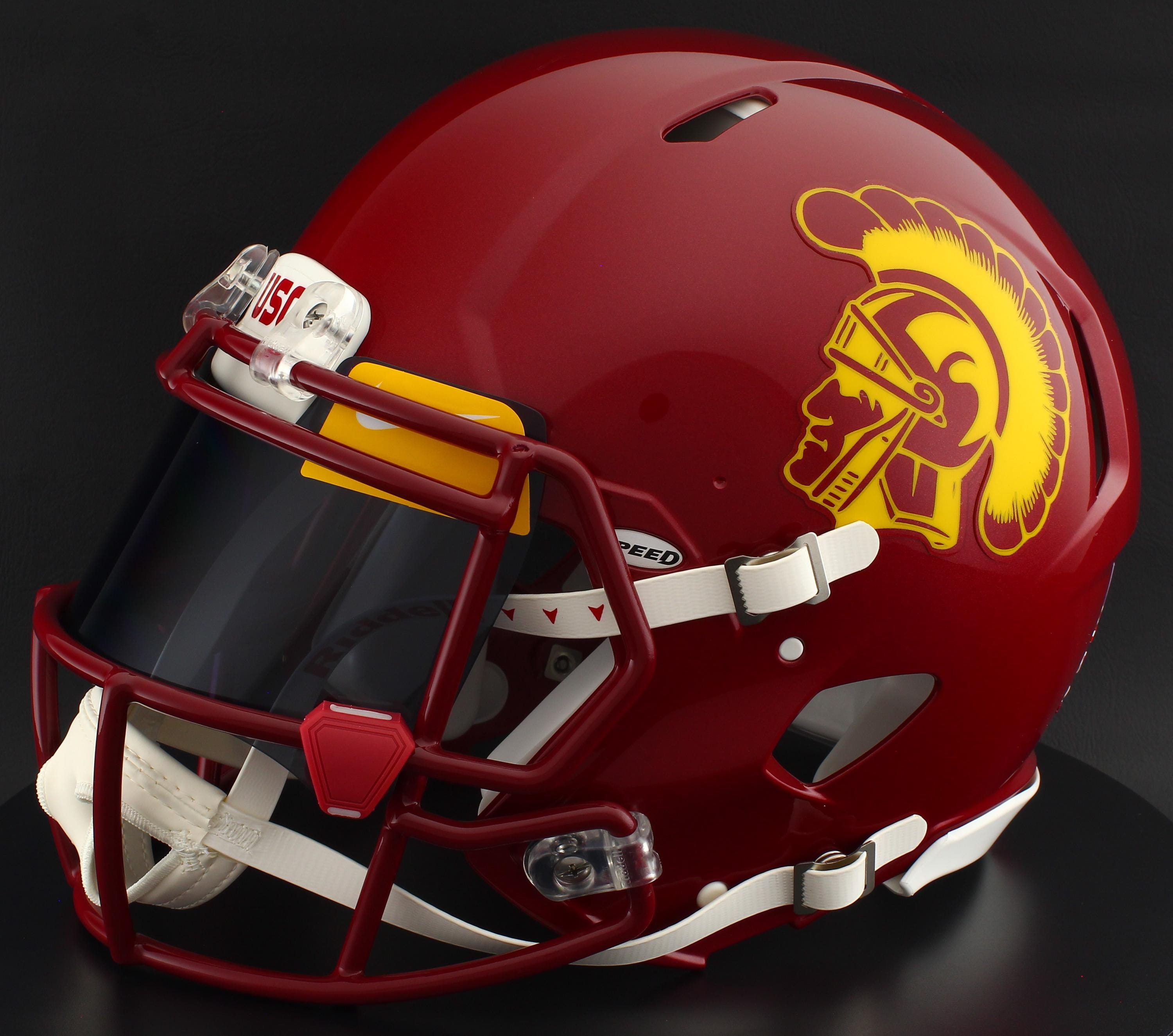 カスタマイズ可能なバイザー付き USC Trojans Riddell Speed フル 