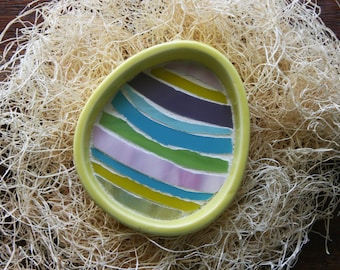 Yellow Egg Mosaic Ramekin