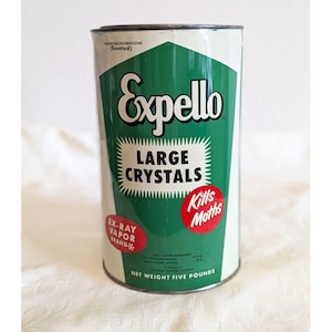 Large Expello Kills Moth Worms Tin Can
