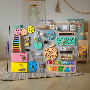 Busy board 1 year old, Busy board Montessori, Sensory board, Activity board, Busy board