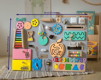 Busy board 1 year old, Busy board Montessori, Sensory board, Activity board, Busy board