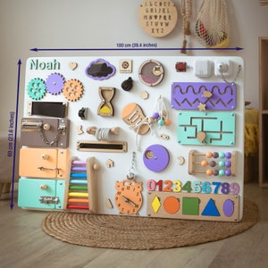 Tableau occupé pour bébé, Tableau sensoriel, Tableau occupé, Tableau d'activités pour enfant de 1 an, Tableau d'activités pour tout-petit, Tableau d'activités pour enfants ayant des besoins spéciaux