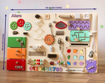 Personalized Busy Board, Custom Gifts Baby Boy Girl, Name Puzzle Baby Gift 1st Birthday