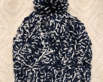 Penn State Themed Pom Pom Hat