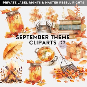 Otoño Clip Art Maestro Derechos de Reventa Septiembre Clipart Otoño Clip Art Pngs Hoja de Otoño PNG Hojas de Otoño Acuarela Derechos de Reventa Impresiones de Decoración de Otoño