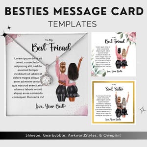 Plantillas de tarjetas con mensajes para joyas ShineOn de Canva Design Plantillas de tarjetas con mensajes para collares Diseño ShineOn Plantillas ShineOn Plantillas GearBubble