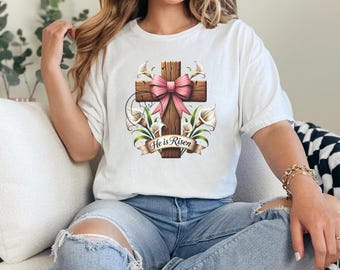 Cruz PNG: Diseño de camiseta cristiana de Pascua (descarga digital)