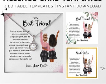 ShineOn Message Card Templates: Necklace Jewelry Design (Canva Editable) (Digital Download)